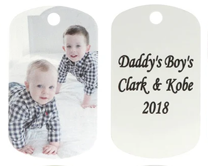 Photo and Message Dog Tag Necklace