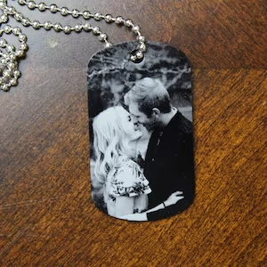Photo and Message Dog Tag Necklace