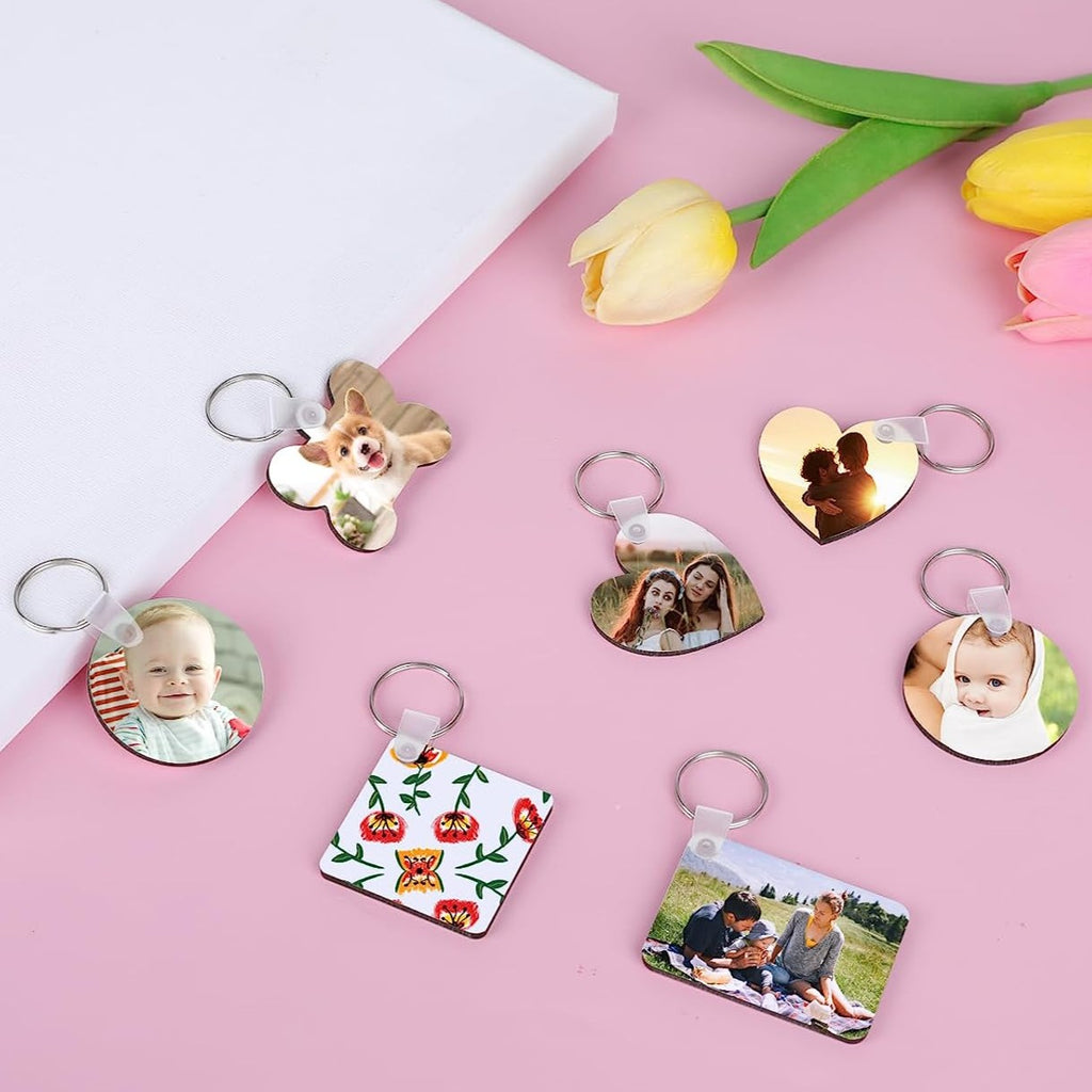 Photo with Optional Text Keychain