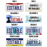 Personalized Generic State License Plate