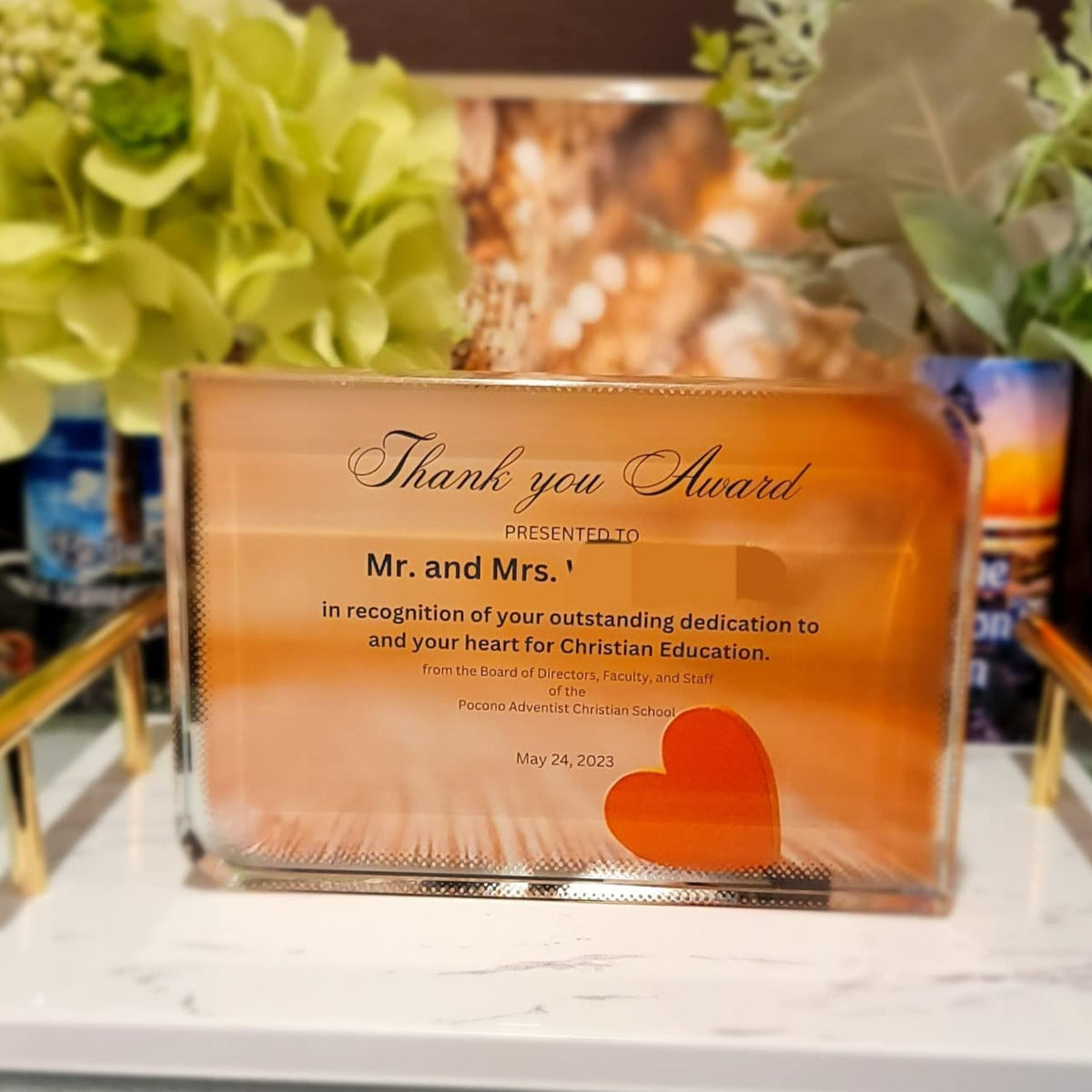 Photo Glass Crystal Tabletop Decor