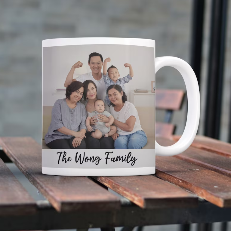 Photo with Text Ceramic Mug