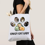 Pet Lovers Paw Print Photo Collage Tote Bag