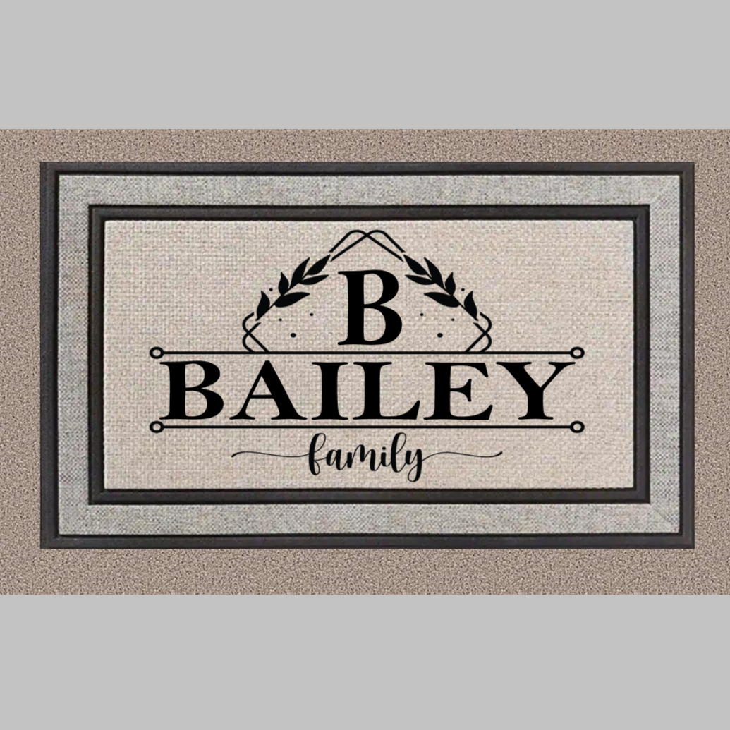 Traditional Family Name Doormat