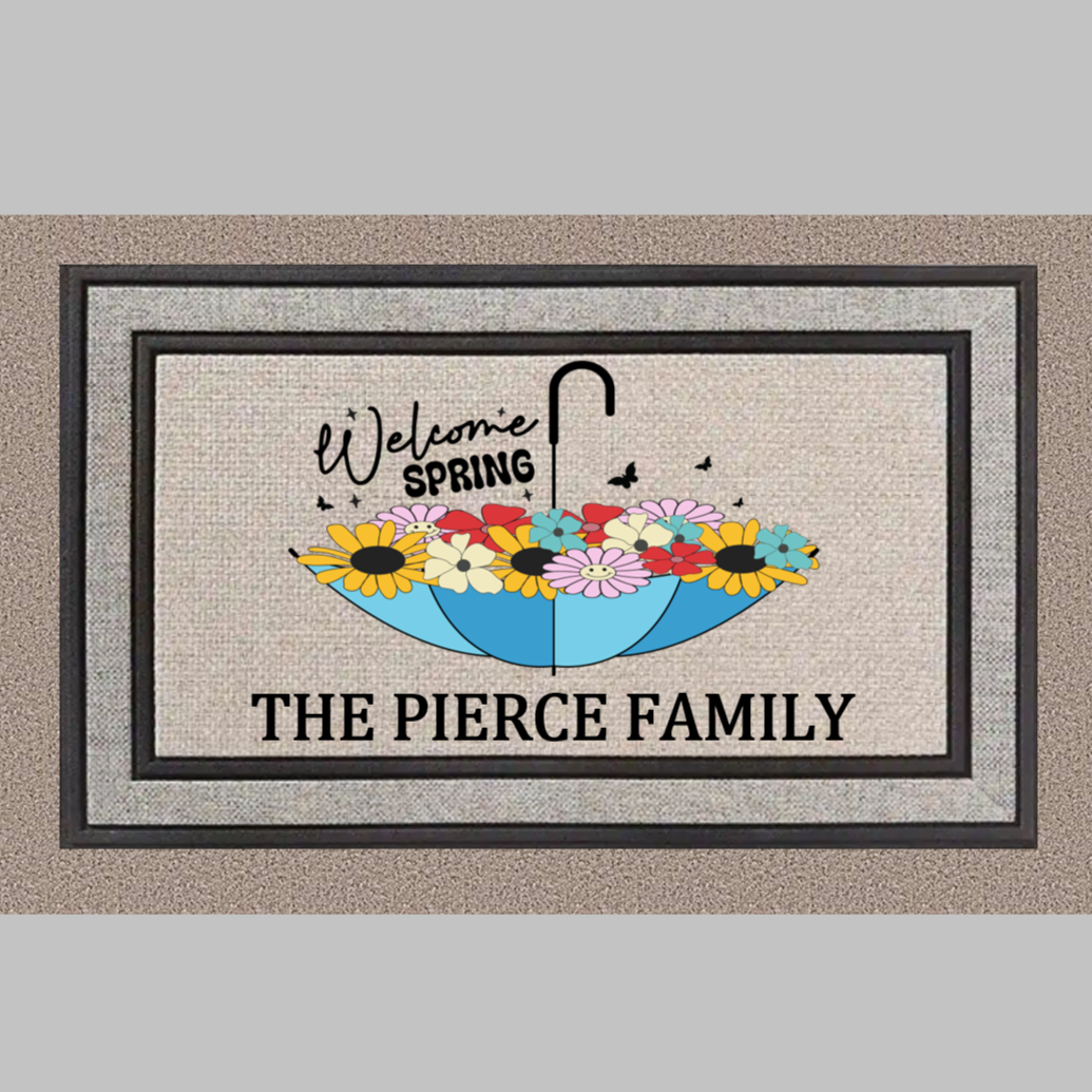 Welcome Spring Personalized Doormat