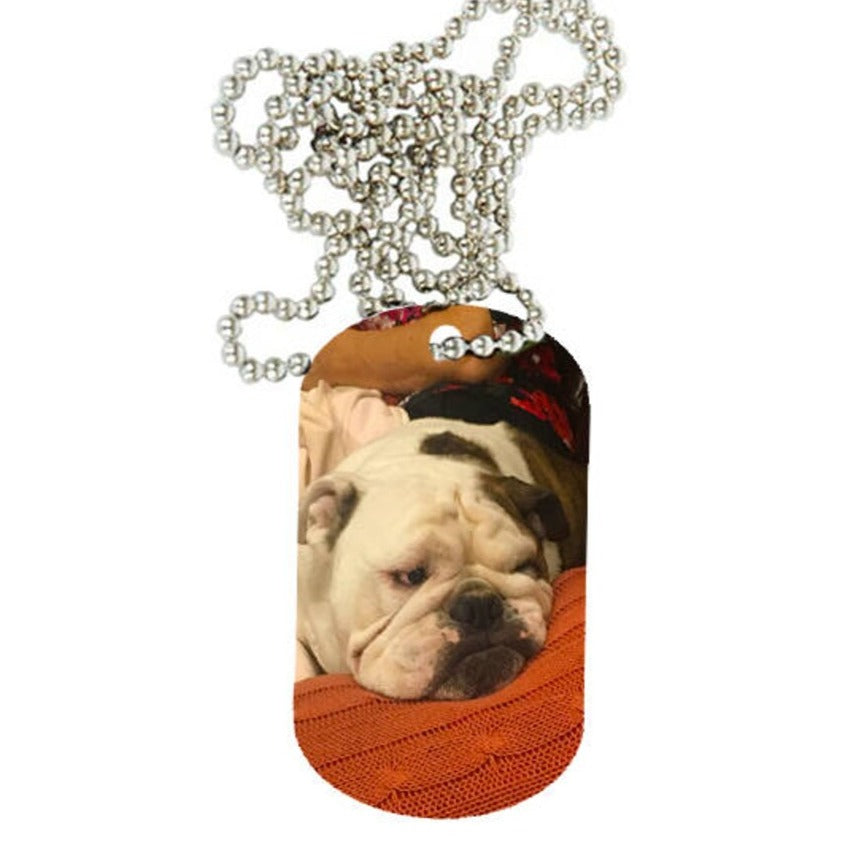 Photo and Message Dog Tag Necklace