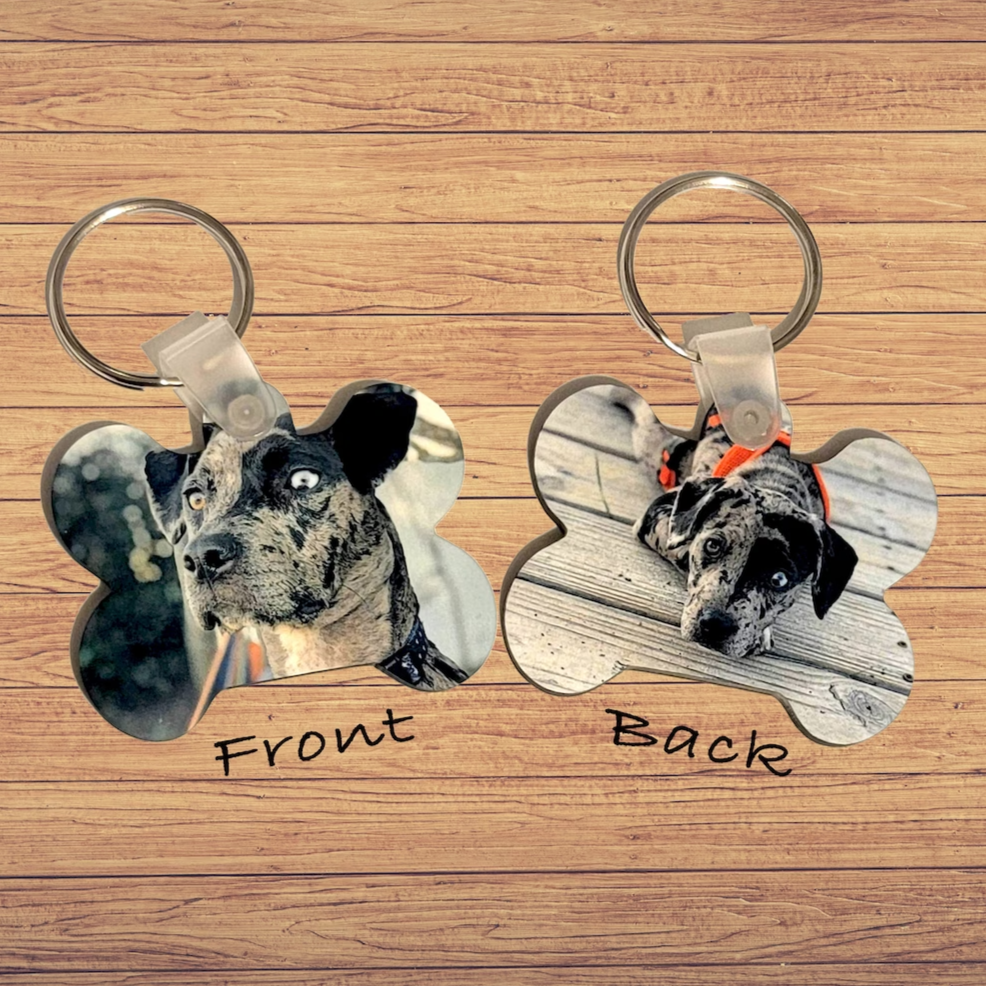 Photo with Optional Text Keychain