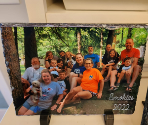 Slate Plaque Photo Display with Optional Text
