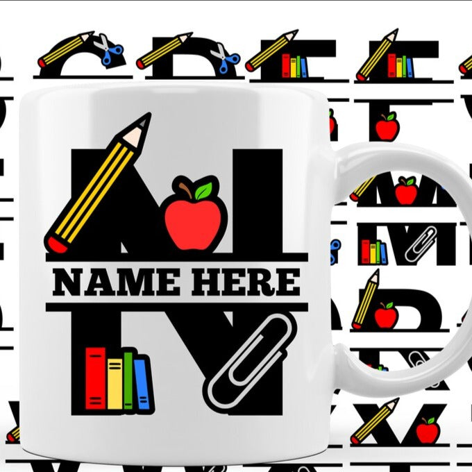 Teacher's Monogram Ceramic Mug