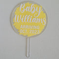 Baby Arriving Cake Topper - 4Keepsake LLC