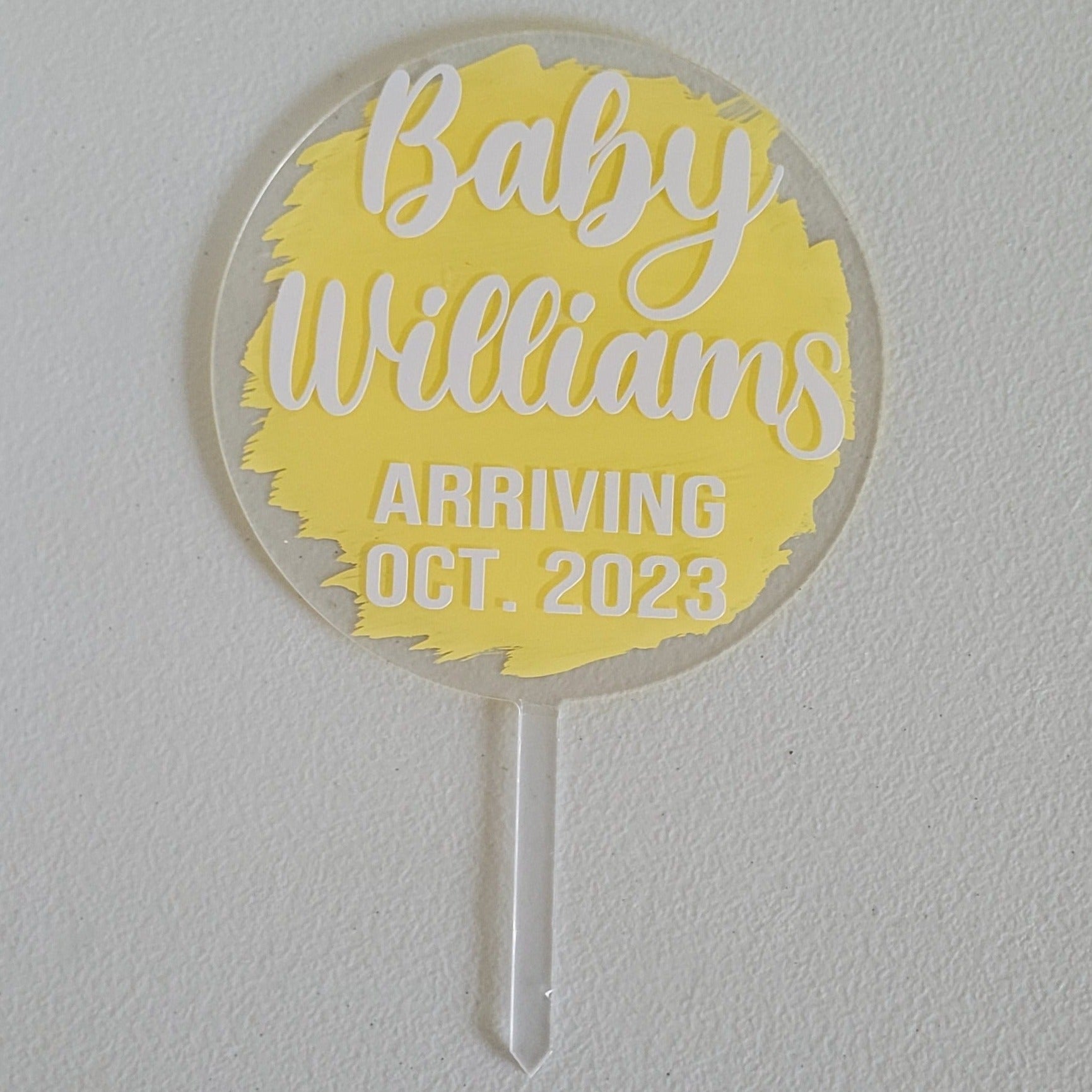 Baby Arriving Cake Topper - 4Keepsake LLC
