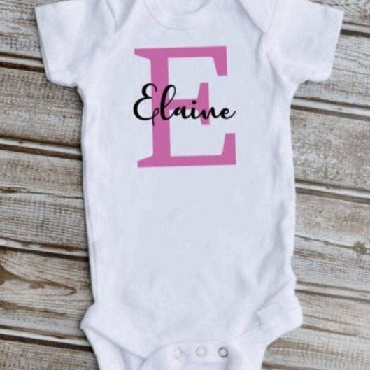 Baby Initial and Name Bodysuit Onesie - 4Keepsake LLC