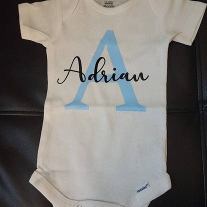 Baby Initial and Name Bodysuit Onesie - 4Keepsake LLC