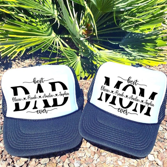 Best Ever Dad or Mom Trucker Hat - 4Keepsake LLC
