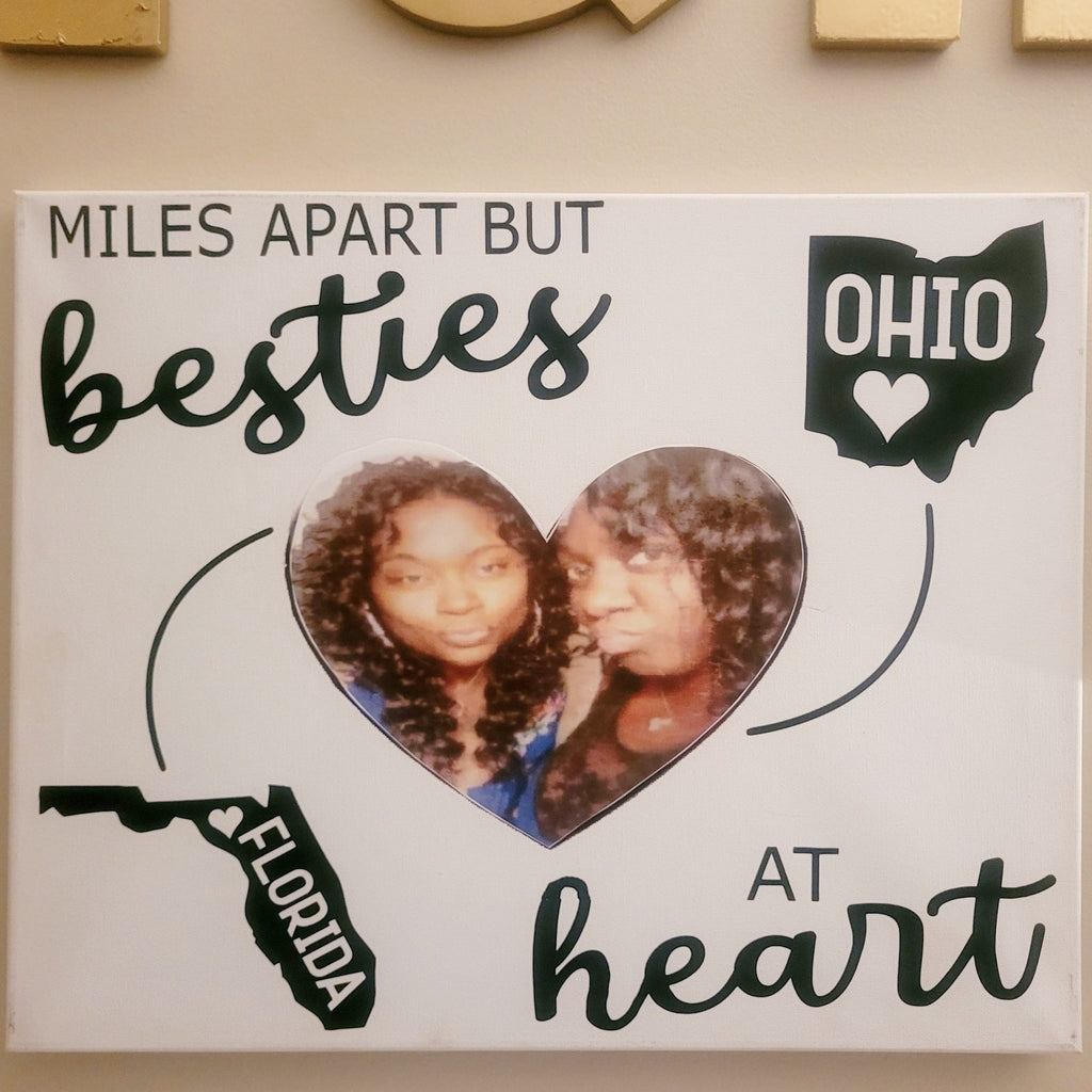 Besties Miles Apart Canvas - 4Keepsake LLC