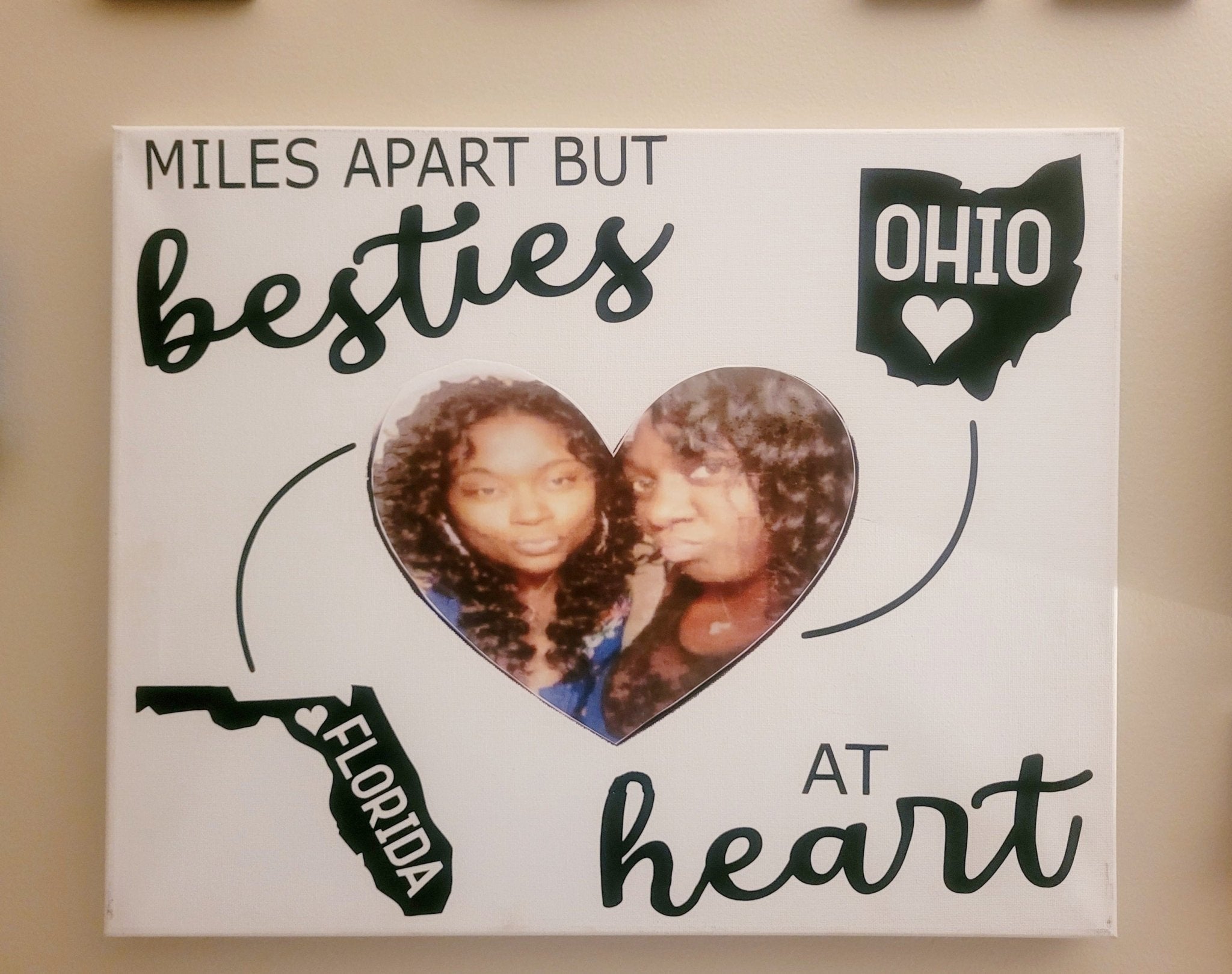 Besties Miles Apart Canvas - 4Keepsake LLC