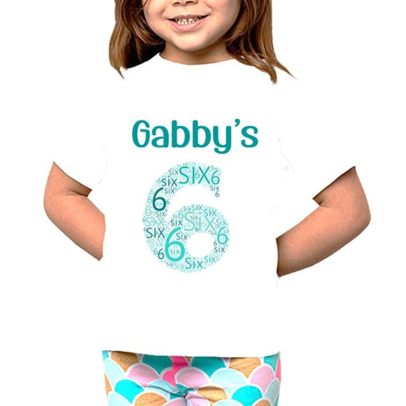 Child's WordArt Birthday T-Shirt - 4Keepsake LLC