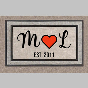 Couple's Initials Personalized Doormat - 4Keepsake LLC