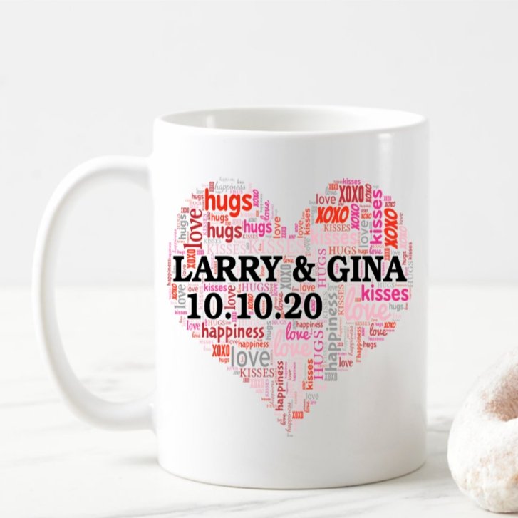 Couple's Names & Date Ceramic Mug - 4Keepsake LLC
