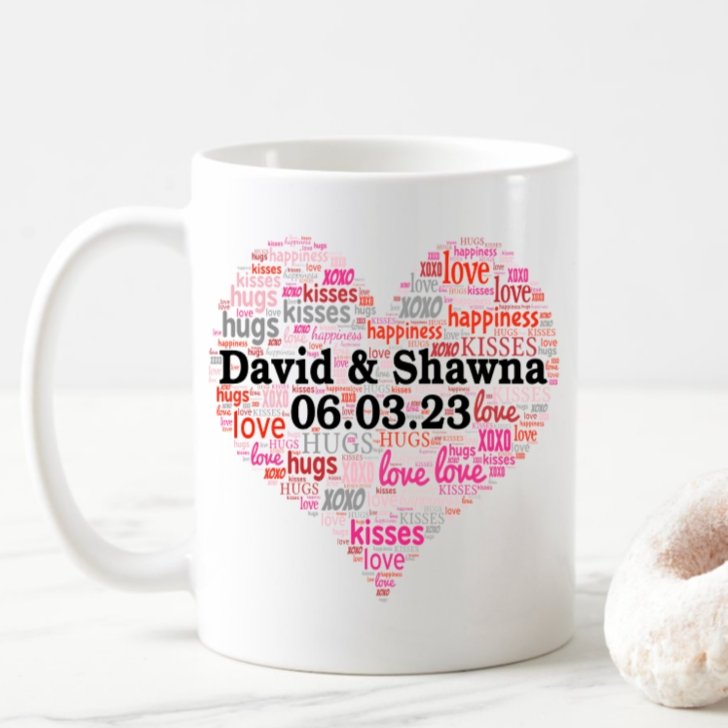 Couple's Names & Date Ceramic Mug - 4Keepsake LLC