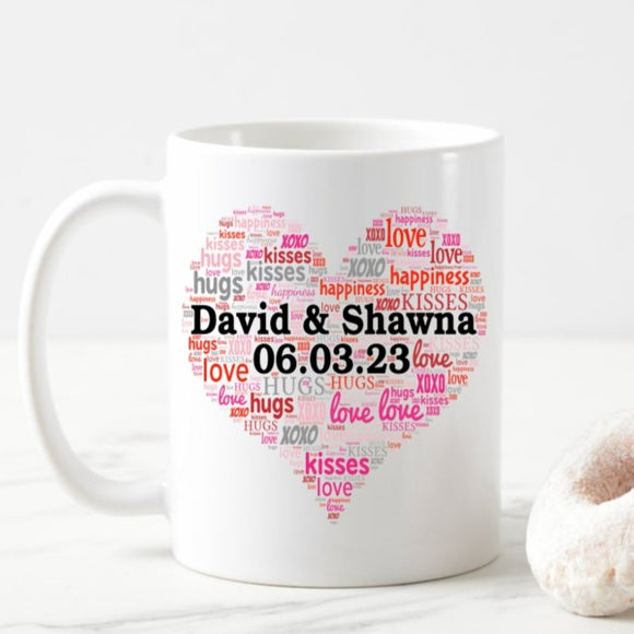 Couple's Names & Date Ceramic Mug - 4Keepsake LLC