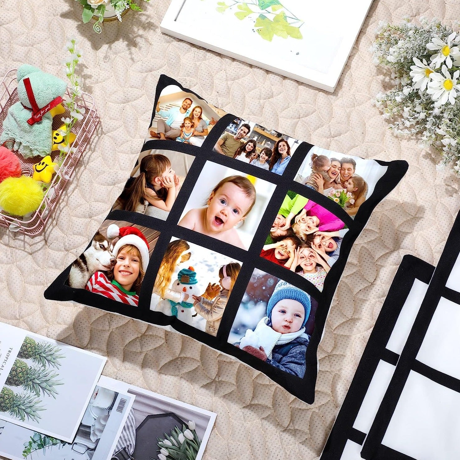 Custom Photo Message Throw Pillow Cover - 4Keepsake LLC
