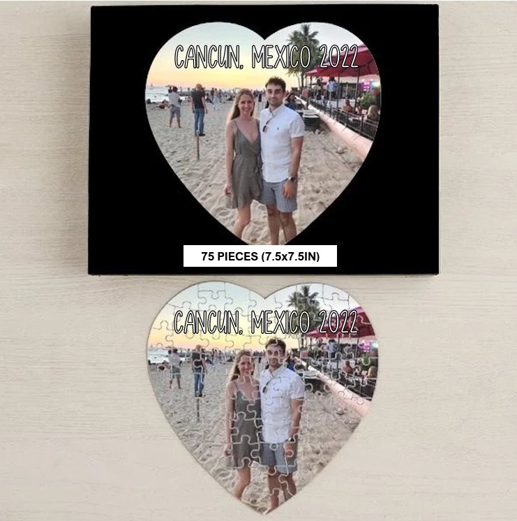 Custom Photo with Optional Text Jigsaw Puzzle - 4Keepsake LLC