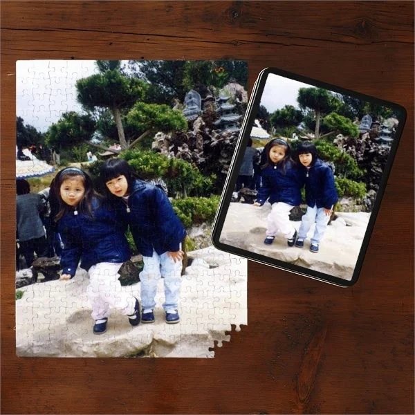 Custom Photo with Optional Text Jigsaw Puzzle - 4Keepsake LLC
