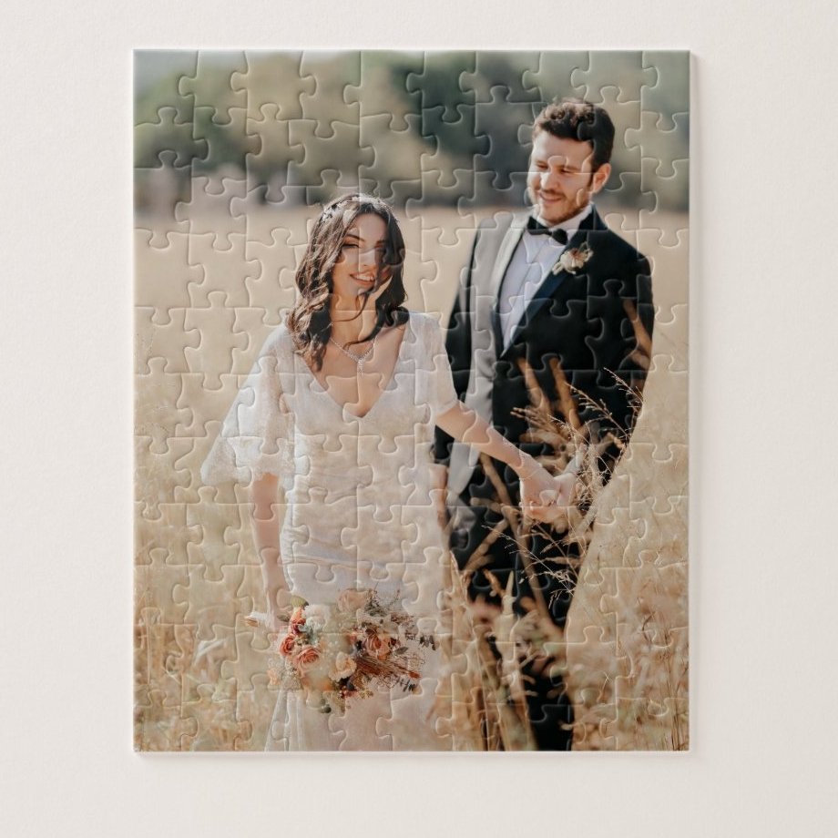 Custom Photo with Optional Text Jigsaw Puzzle - 4Keepsake LLC
