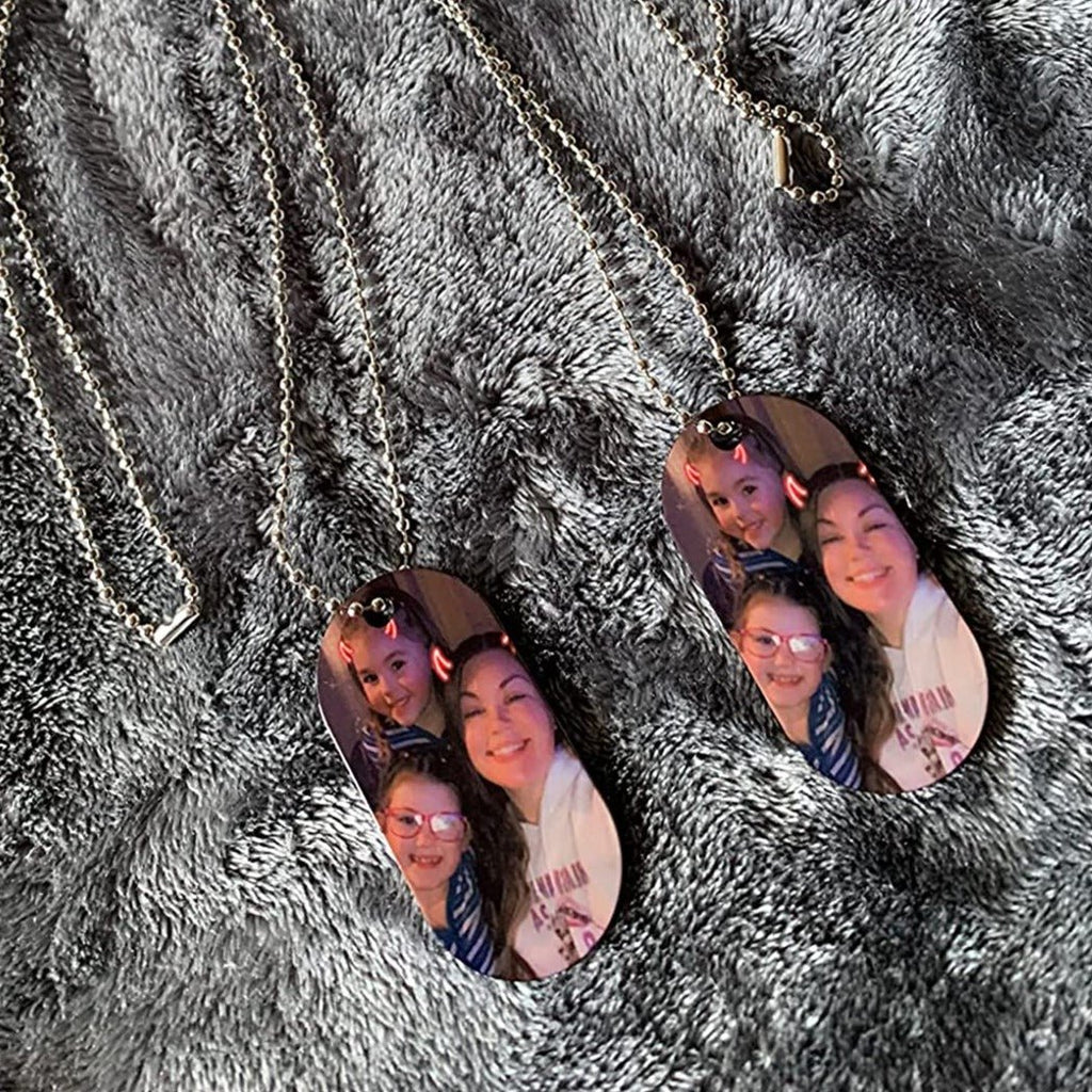 Double Photo Dog Tag Necklace - 4Keepsake LLC