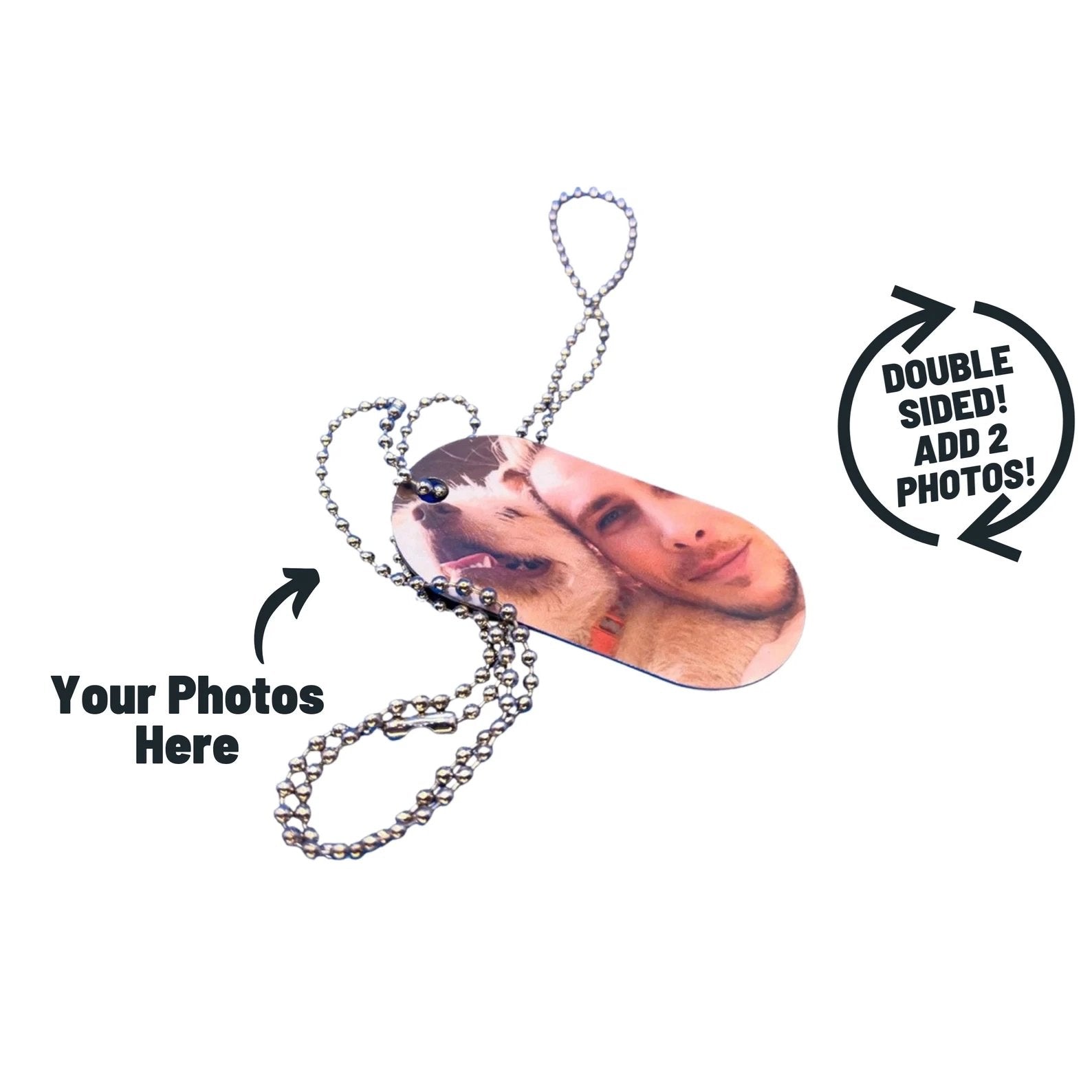 Double Photo Dog Tag Necklace - 4Keepsake LLC