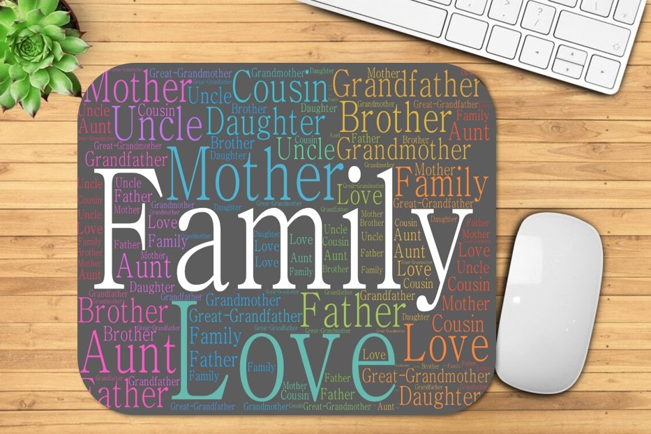 Family WordArt Mousepad - 4Keepsake LLC