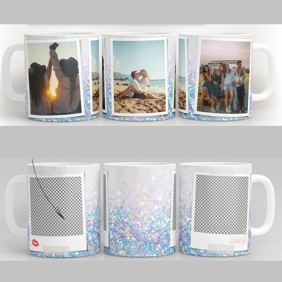 Glitter Photo Ceramic Mug with Optional Text - 4Keepsake LLC