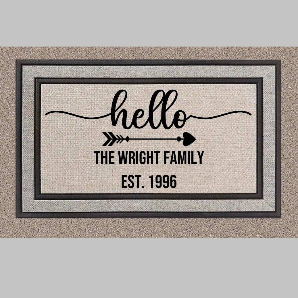 Hello Family Name Doormat - 4Keepsake LLC