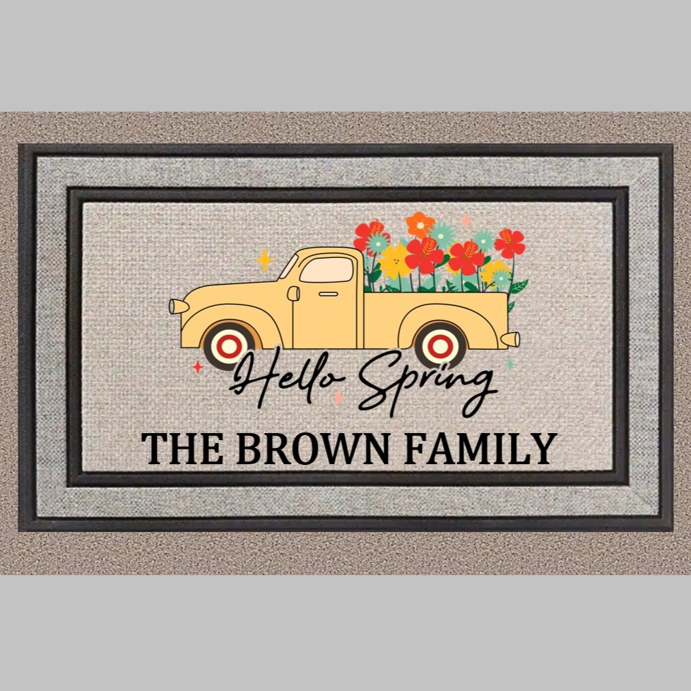 Hello Spring Personalized Doormat - 4Keepsake LLC