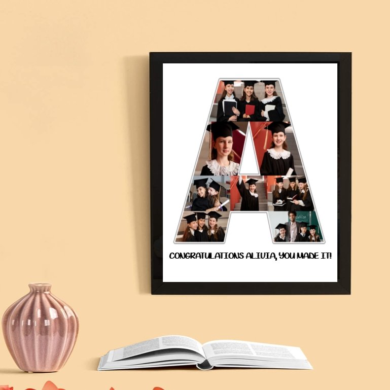Letter Photo Collage Framed - 4Keepsake LLC