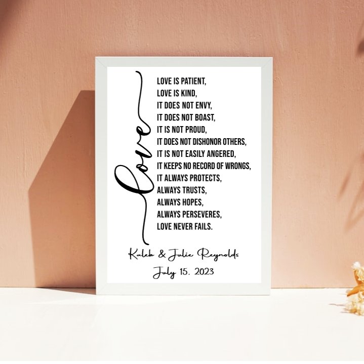 Love Is Patient Personalized Quote Framed - 4Keepsake LLC