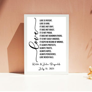 Love Is Patient Personalized Quote Framed - 4Keepsake LLC