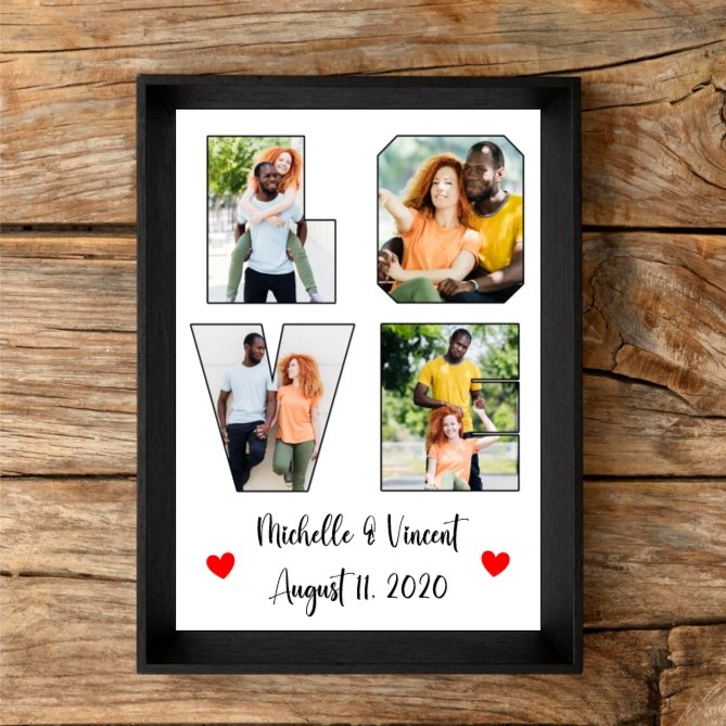 L.O.V.E Photo Collage Framed - 4Keepsake LLC