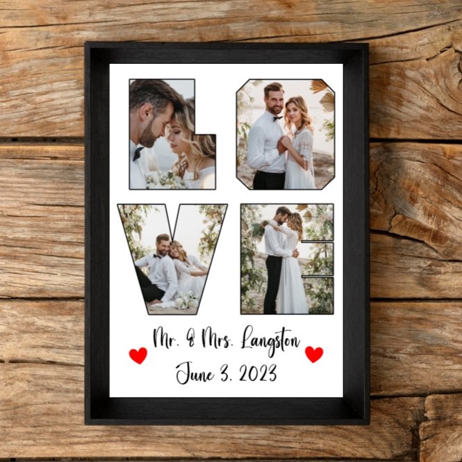 L.O.V.E Photo Collage Framed - 4Keepsake LLC