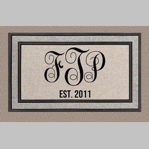 Married Couple's Monogram Personalized Doormat - 4Keepsake LLC