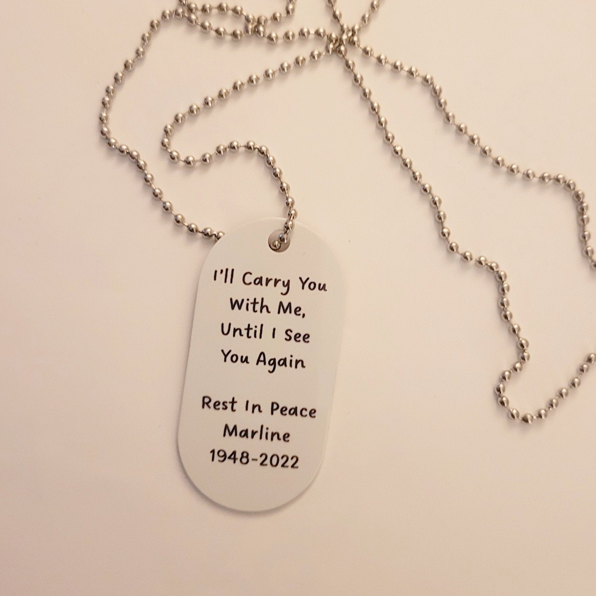Memorial Dog Tag Necklace - 4Keepsake LLC