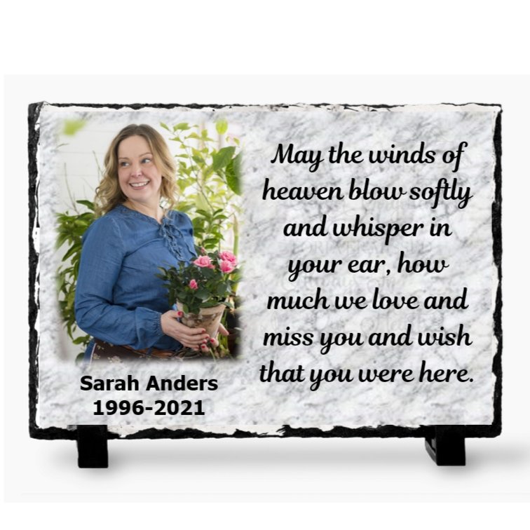 Memorial Slate Plaque Display - 4Keepsake LLC