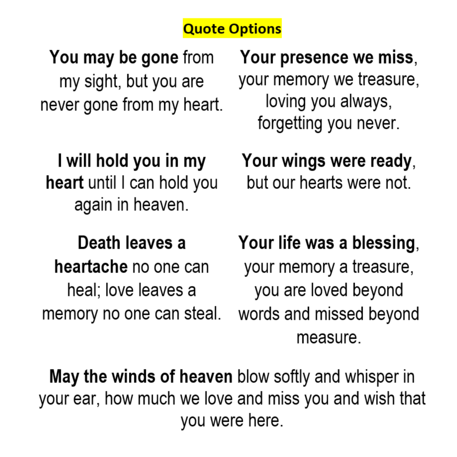 Memorial Slate Plaque Display - 4Keepsake LLC