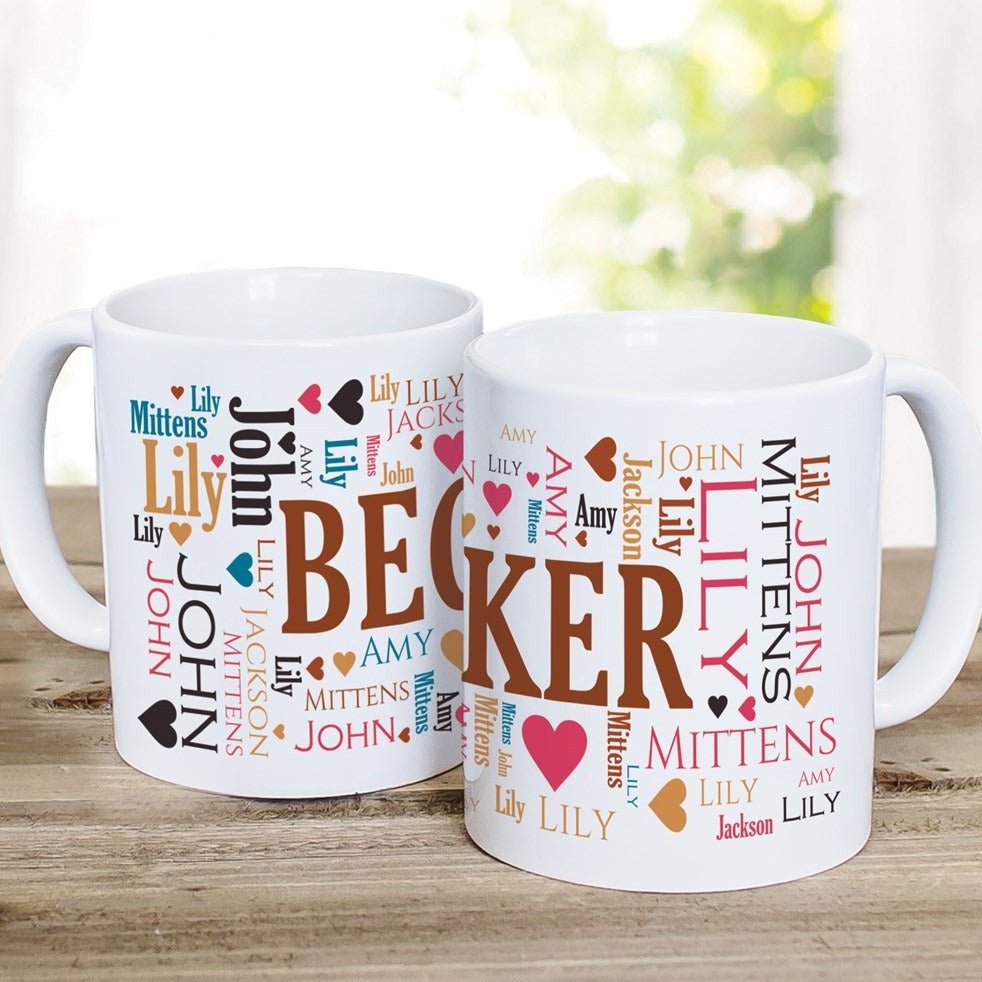 Name or Title Allover WordArt Ceramic Mug - 4Keepsake LLC