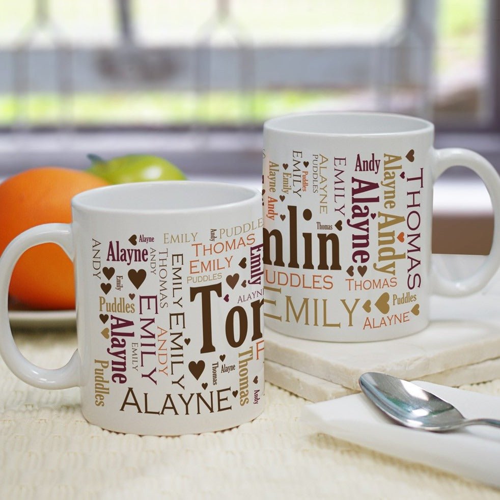 Name or Title Allover WordArt Ceramic Mug - 4Keepsake LLC