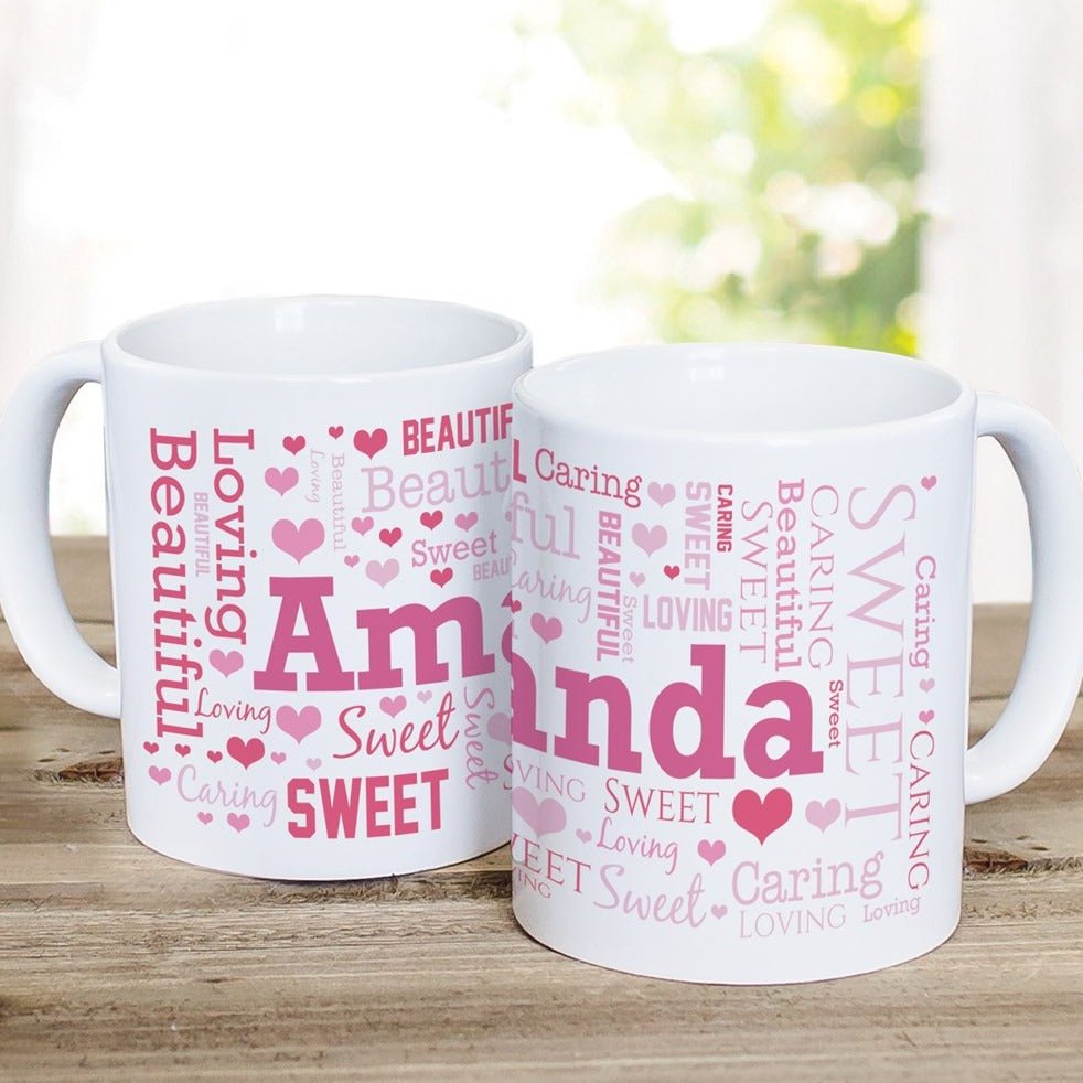 Name or Title Allover WordArt Ceramic Mug - 4Keepsake LLC