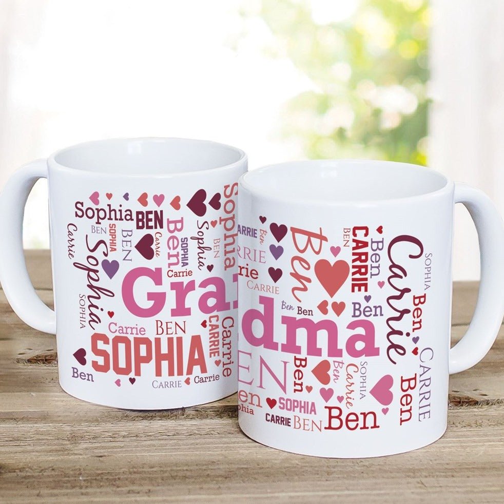 Name or Title Allover WordArt Ceramic Mug - 4Keepsake LLC