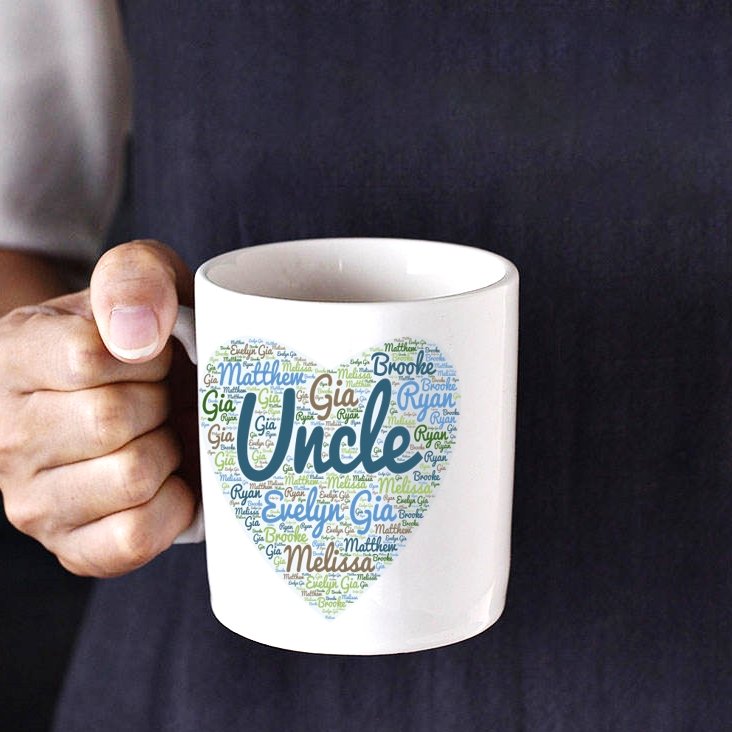 Name or Title Heart WordArt Ceramic Mug - 4Keepsake LLC