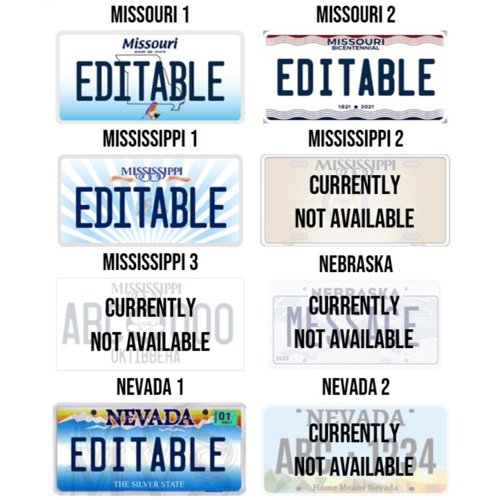 Personalized Generic State License Plate - 4Keepsake LLC